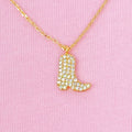 Glam Cow Girl Boot Necklace