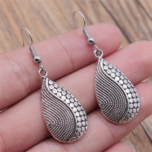 Carved Pattern Flower Of Life Dreamcatcher Dangle Drop Earing Bohemian