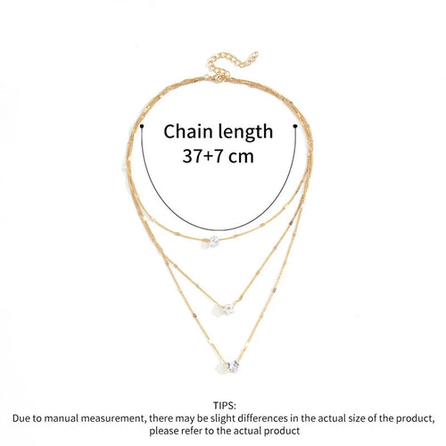 Exquisite Sparkling Water Drop Star Rhinestone Pendant Necklace