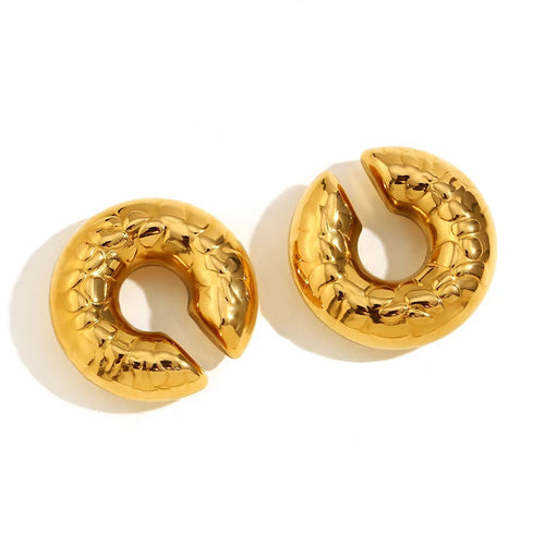 1 Pair Smooth Circle C Shape Clip Earrings For Women Lightweight