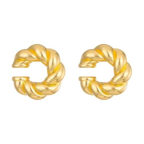 1 Pair Smooth Circle C Shape Clip Earrings For Women Lightweight