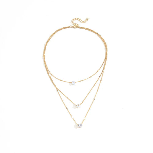 Exquisite Sparkling Water Drop Star Rhinestone Pendant Necklace
