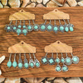 12 Pairs Ethnic Style Drop Earrings with Turquoise Boho